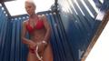 Screenshot Tanned Blonde Girl Changes Clothes In A Beach Cabin. Voyeur Hidden Camera Porn Peeping