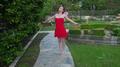 Screenshot Very thin girl undresses in front of the camera, jumping down the fairy and pissing 