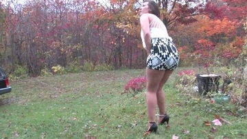 Screenshot Pissed In Pantyhose And Panties Gray {outside The House}