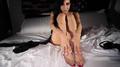 Screenshot Spectacular Girl Tries On New Stockings In Her Bedroom Bed