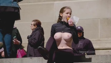 Screenshot [hegre-art.com] Emily Bloom - Nude Nyc City Guide (with Bare Breasts Walking Around New