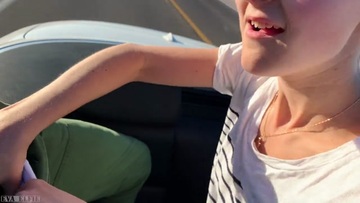 Screenshot Public Youth Mating In The Convertible Car On A Way To Las Vegas - Eva Elfie