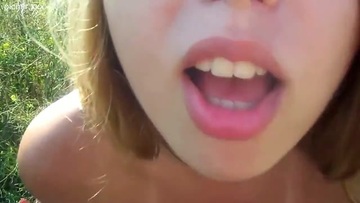 Screenshot Olesenka Is Masturbating Outdoors Under Peter. (masturbation)
