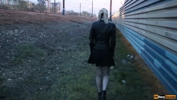 Screenshot Firm Public Lovemaking Near The Railroad | Semen In Panties