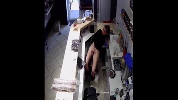 Screenshot The Shop Assistant The Coffee Shop Had A Wank And Cum While Her Boss Went To The Toilet! Orgasm On Hidden Camera