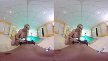 Screenshot VR Porn with Blonde in Pool, titjob and dick riding
