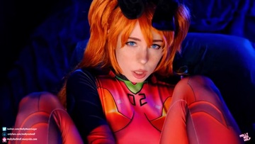 Screenshot Hot Slut Asuka Langley. Sloppy Blowjob and Pussy Creampie - MollyRedWolf