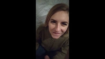 Screenshot Fast Blowjob on Storage Cum on Dirty Mirror and she's Lick it off