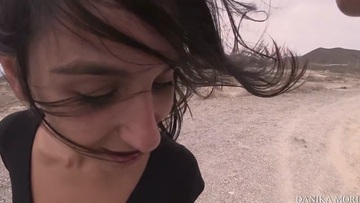 Screenshot Insane hot brunette sucks a big dick hard - wet blowjob in the car