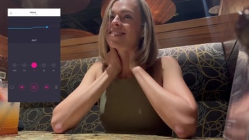 Screenshot Cumming hard in public restaurant with Lush remote controlled vibrator
