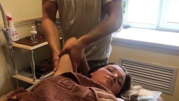 Screenshot Fitness Body Massage for elastic priests. The girl was very excited from the touch of the Guy