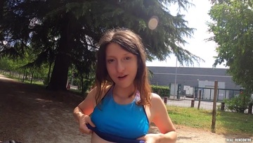Screenshot Slut cock craving jogger is cheating on her boyfriend with 2 strangers she met on the street!!!