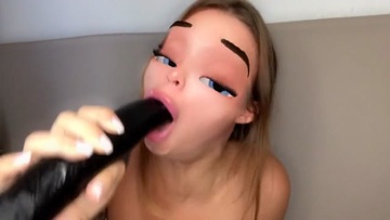 Screenshot princess plays with black cock