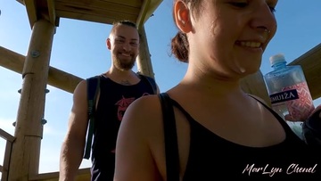 Screenshot Risky Outdoor Blowjob on Observation Tower - MarLyn Chenel