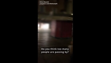 Screenshot Young couple: they get too excited and fuck right in the city center. Caught many times by passerby
