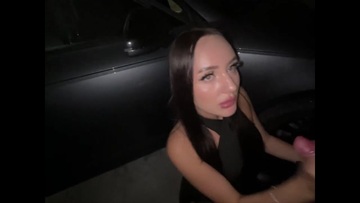 Screenshot Public risky blowjob and foot fetish right in the parking lot in the car