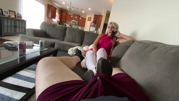 Screenshot BLONDE MILF Teases with FOOTJOB After a Long Work Day (Full Video)