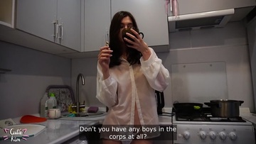 Screenshot Schoolgirl saw a big cock and cum after 3 minutes of meeting.