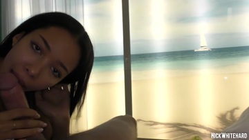Screenshot Skinny Polynesian slut with high waist & round ass rams my dick