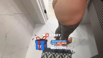 Screenshot "Hey, Help Your Stepmom!" - Hot Milf Housewife In Tight Leggings with big ass Stuck In the Washer