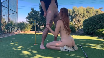 Screenshot Golf date turns into sneaky public fuck with hot redhead
